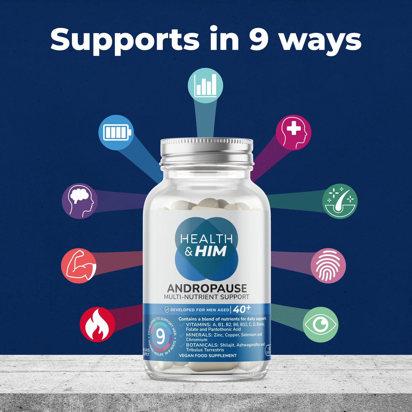 Health & Him Andropause 40+ Testosterone Support